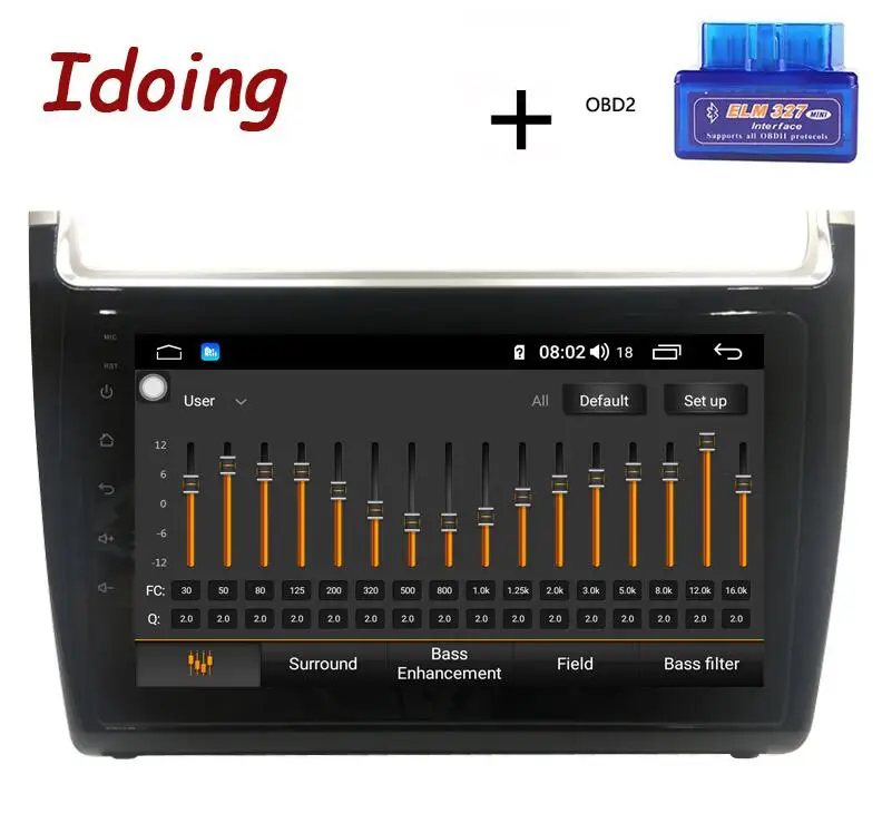 Standard with OBD Idoing " 4G+ 64G 2.5D Восьмиядерный автомобильный Android 8,1 Радио мультимедийный плеер для Volkswagen POLO 2008-2012 DSP gps навигация ГЛОНАСС - Цвет: Standard with OBD
