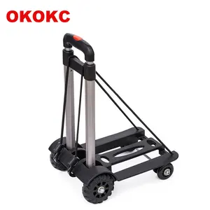 Тележка для багажа OKOKC из алюминиевого сплава, четырехколесная Складная портативная Тележка для покупок, грузоподъемность 50 кг