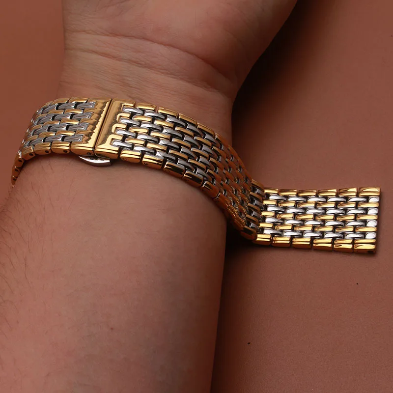 Браслет для часов мужской из нержавеющей стали металлический кварцевый браслет