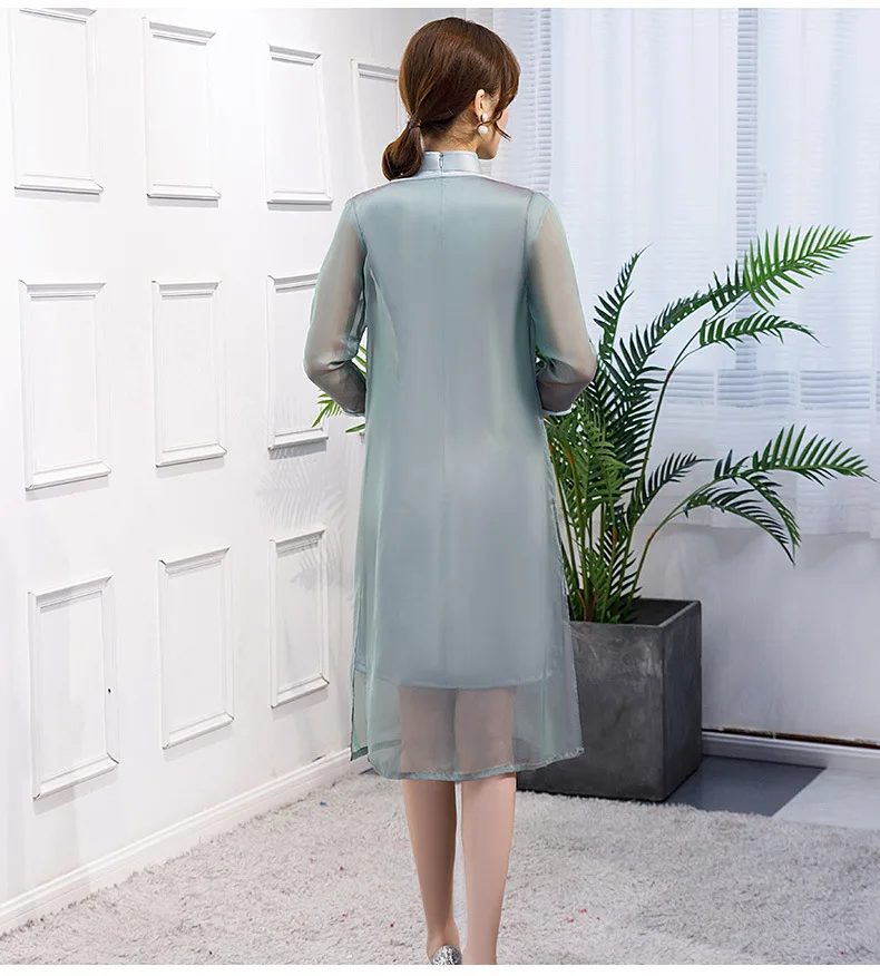 

2019 Mini Cheongsam Vintage Chinese style Mandarin Collar Short Dress Womens Summer Rayon Qipao Slim Party Dresses Vestido S-XXL