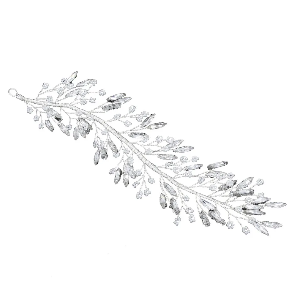 Pant Crystal Bride Hair Accessories Rhinestone Bridal Headpiece Silver Color Hairbands Wedding Pearl Headbands | Украшения и