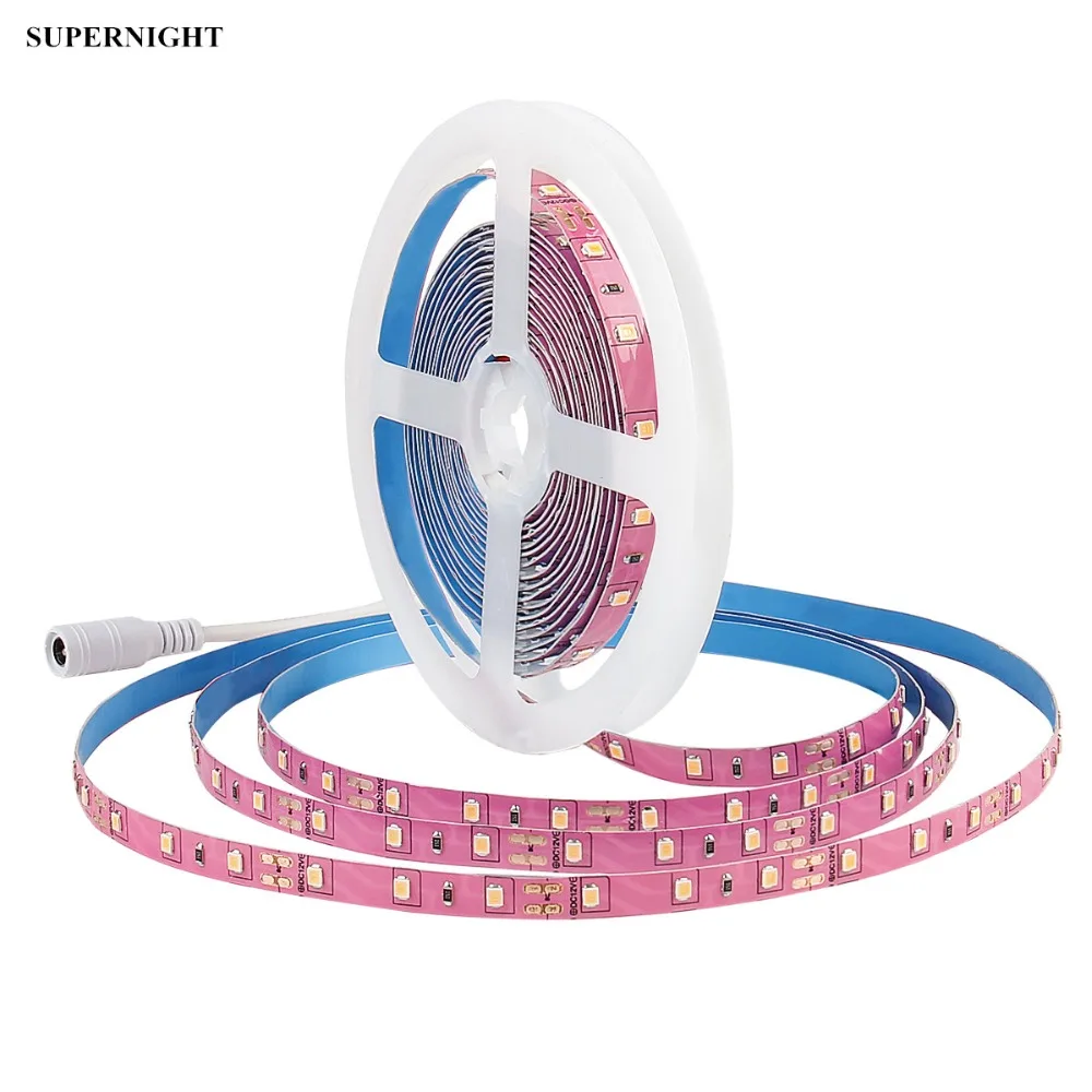 SuperNight 2835 SMD LED Strip 5M 60LEDs/m DC 12V Single Color Flexible Tape Light Pink Blue Green Warm Cool White Lamp Band | Освещение