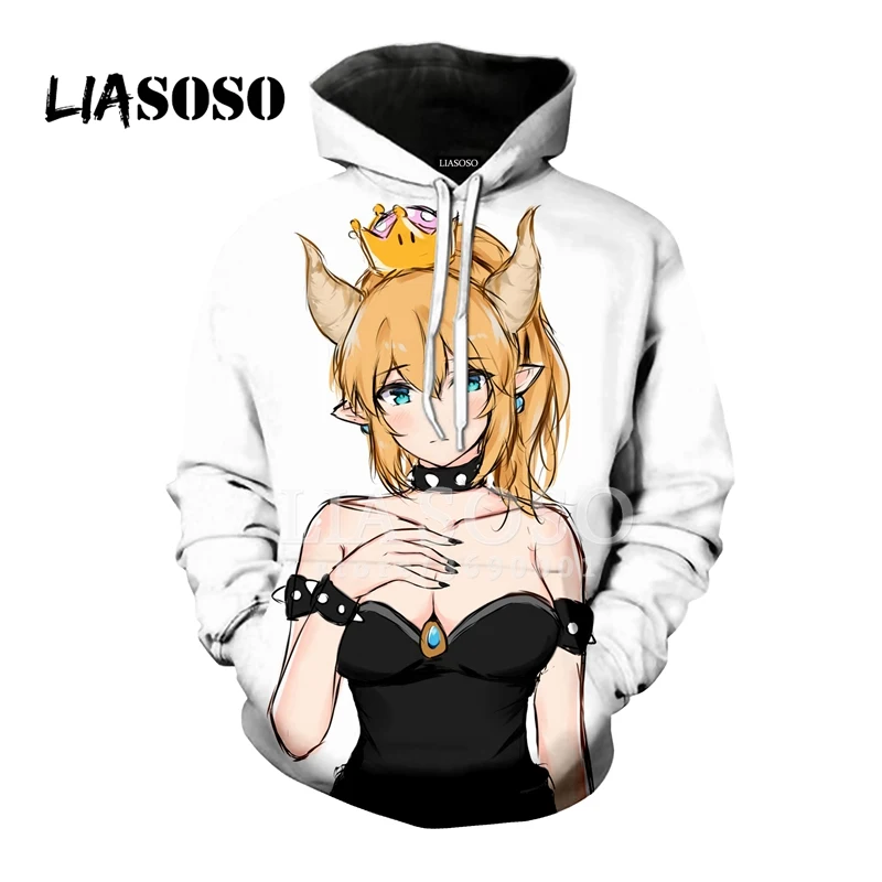 LIASOSO 3D принт для женщин и мужчин Аниме Сексуальная девушка Bowsette темная принцесса