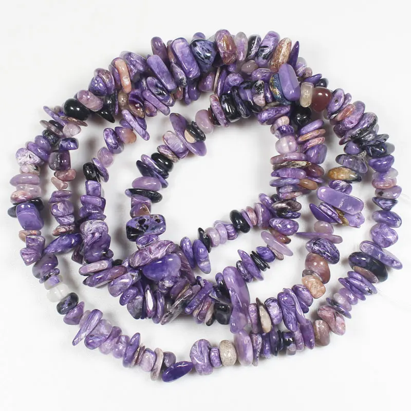 Charoite Natural2-8mmPhosphosiderite, чароит, апатит, перидот, Ларимар нерегулярные/бусины произвольной формы 3", DIY Изготовление ювелирных изделий, Кулон, Ожерелье - Цвет: Charoite