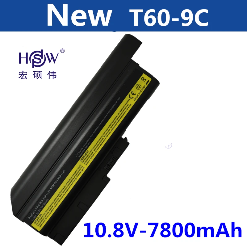 HSW 9 батарея для ноутбука IBM ThinkPad Lenovo T60 R60 R500 T500 92P1133 42T4619 92P1138 42T5246 42T4572 42T4511 bateria|laptop