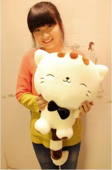 Горячая продажа 40 см прекрасный большой хвост кошка с большим лицом плюшевая