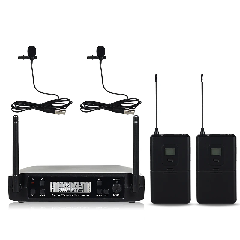 Профессиональный беспроводной микрофон воротник клип на голову двухканальный 1 буксир 2 высокочастотный этап KTV конференции - Цвет: Clip Microphone