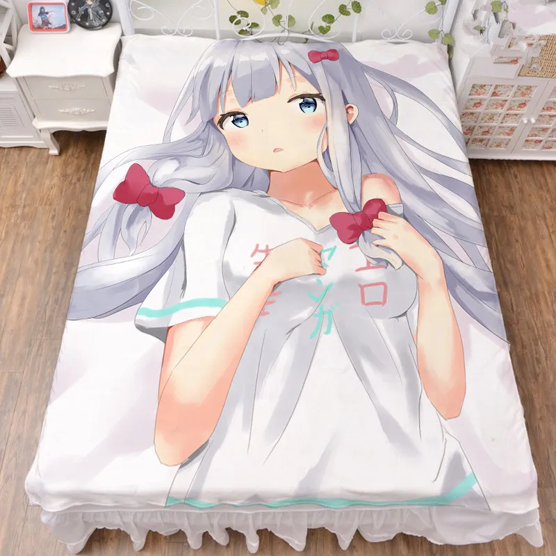 Economici Anime Eromanga Sensei Personaggi Izumi Sagiri & Yamada Elfo Lenzuolo In Fibra Di Latte E Flanella Coperta Trapunta Estiva 150X200CM