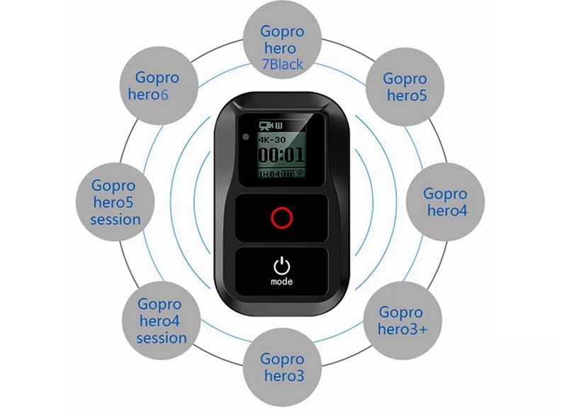 Новинка для GoPro Hero 8 Водонепроницаемый пульт дистанционного управления+ защитный чехол+ пульт дистанционного управления палубный зажим для Go Pro Hero 5 6 7 8 черный Ses 4 3+ Max