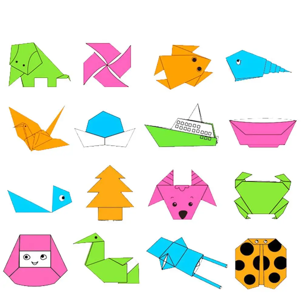 Квадратные бумаги оригами для детей сделай сам двусторонняя цветная сложенная