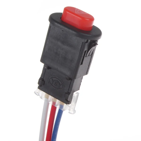 

New Arrival Motorcycle Double Flash Dangerous Lamp Mini Switch with 3 Wires Built-in Lock