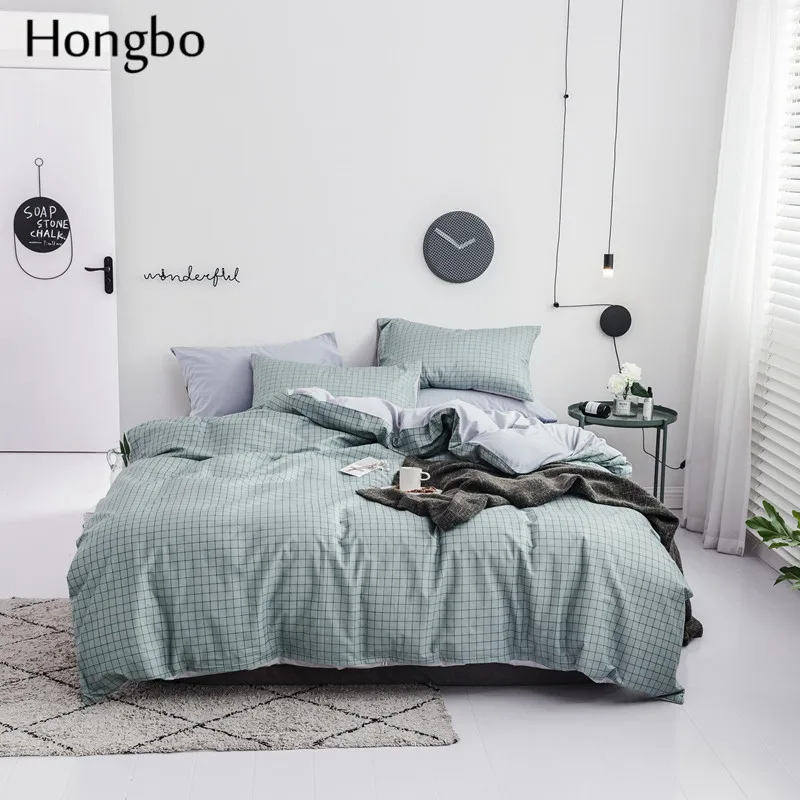 

Хунбо Зеленая Сетка печати пододеяльник набор похожая на настоящую постельное белье с Наволочка на подушку набор домашнего текстиля