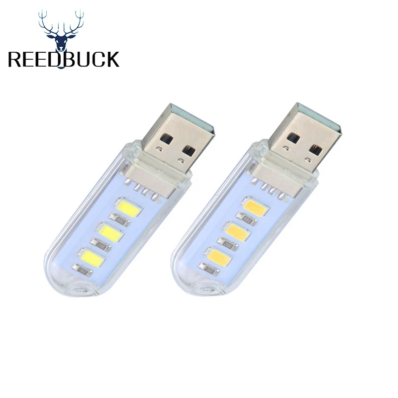 Светодиодный ночник мини USB лампа 3 светодиода белые теплые лампы портативный для