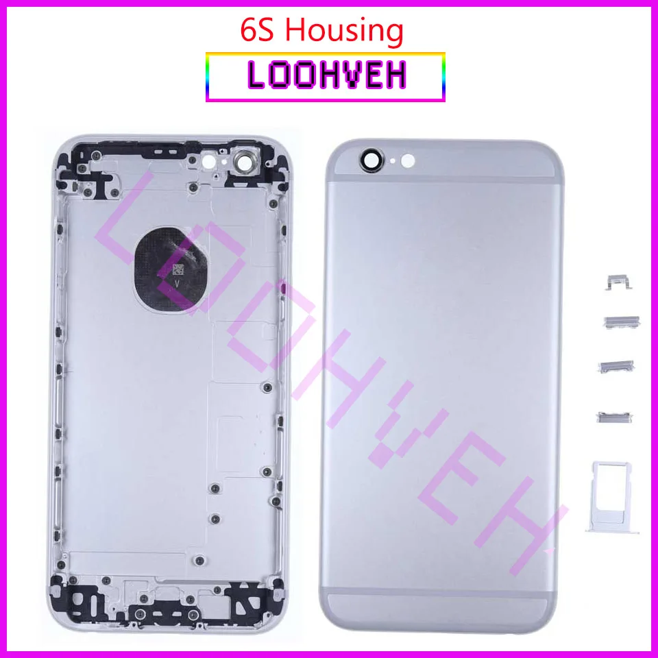 Задняя Корпус для iPhone 6 6S плюс металлическая задняя крышка чехол Батарея крышка Корпус 6 plus 6S Plus средняя рамка Шасси Корпус изготовленный на заказ IMEI+ подарок - Цвет: 6S silver