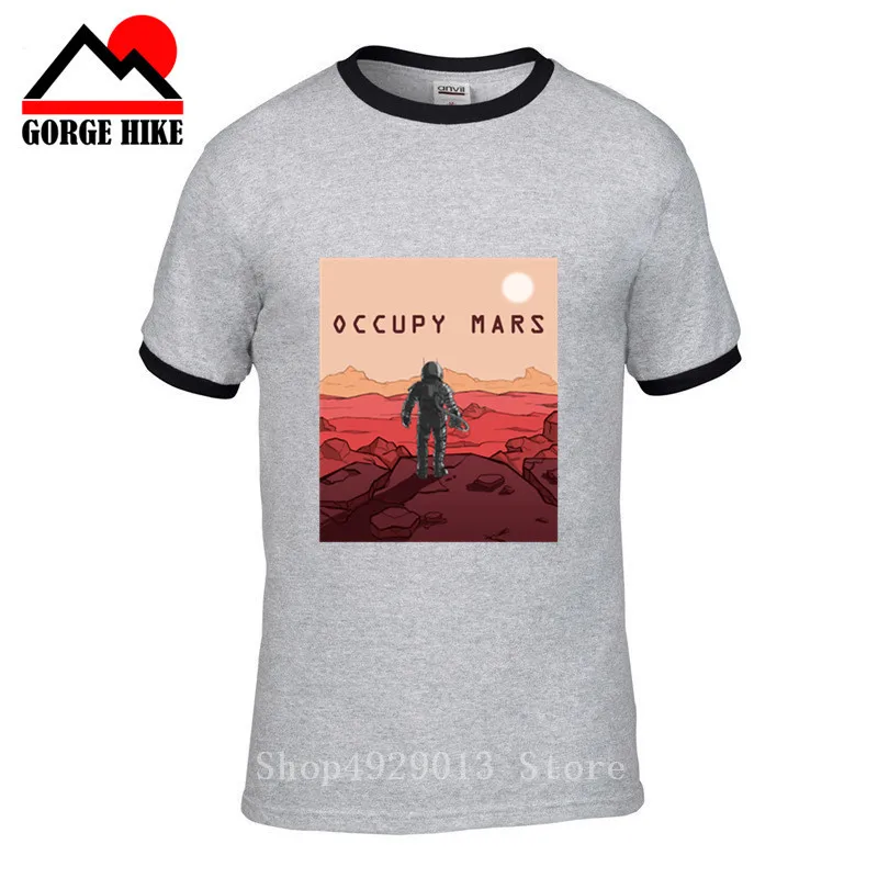 New Star Occupy Mars Adventure Space X Tshirts Volcanic Planet Rocks Men t shirt Back To The Future Galaxy Astronau Wars T Shirt | Мужская