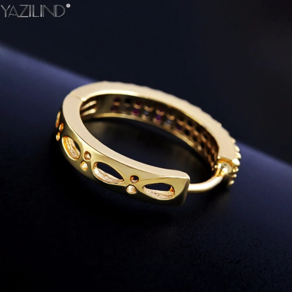Gold Color Pave Colors Zirconia CZ Small Circles Huggies Hoop Earrings For Children Girls Baby Kids Jewelry brinco pequeno Aros | Украшения
