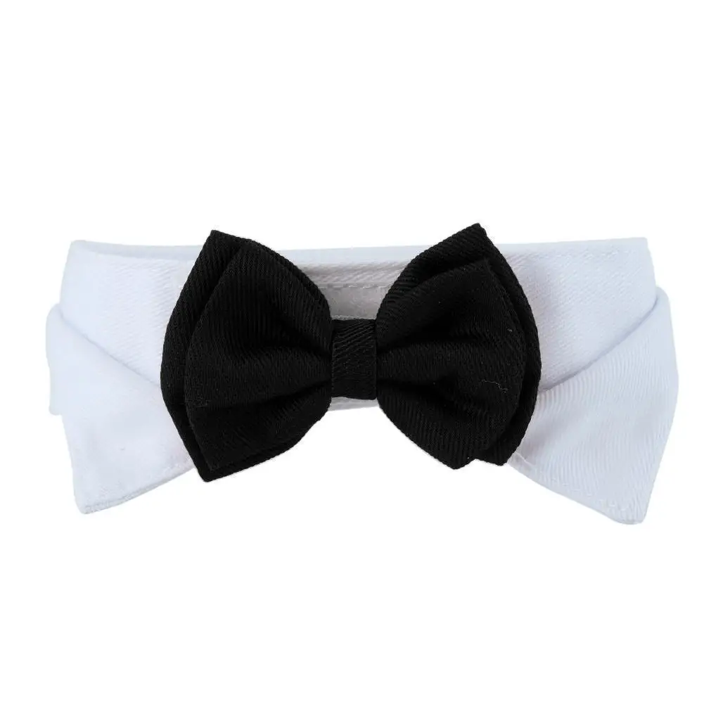 Одна штука чёрный бант белый воротник галстук-бабочка для щенка, котенка, собаки, кошки, декорации для домашних животных, аксессуары для вечеринок.