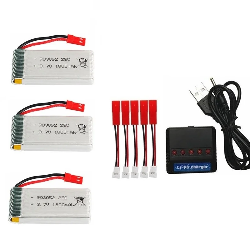 Светло-серый 1800 мАч 3,7 в lipo Батарея Зарядное устройство для KY601S SYMA X5 X5S X5C X5SC X5SH X5SW M18 H5P HQ898 H11D H11C T64 T04 T05 F28 F29 T56 T57 - Цвет: Светло-серый