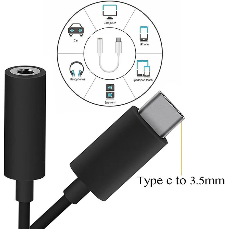 Shengtena type-c to 3.5mm jack earphone cable usb c 3.5 headphone audio adapter for huawei mate 10 pro P20 xiaomi mi 6/mi | Электроника