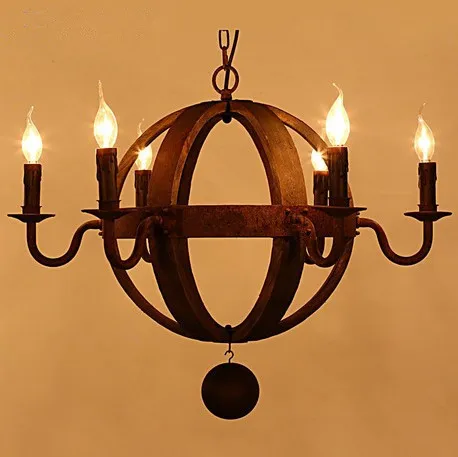 Nordic American country designer's creative personality retro antique wooden living room bedroom villa chandelier |