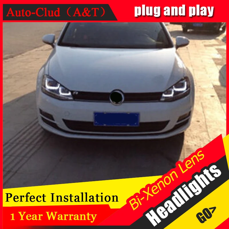 Автоматический Clud для vw golf 7 фары двойной U Ангельские глазки DRL автомобильный