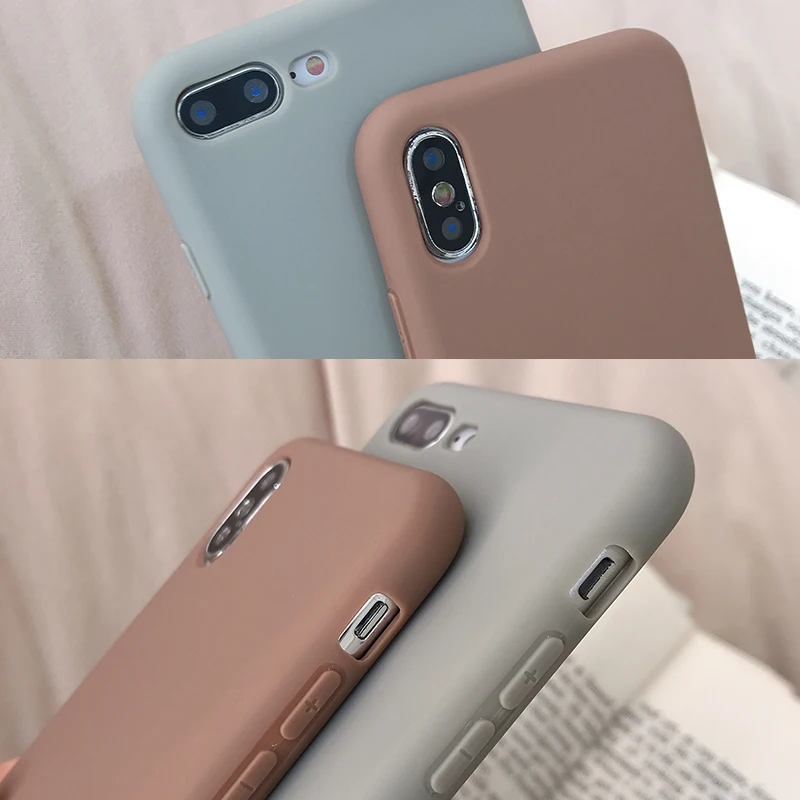 AKBKTII матовый мягкий чехол из ТПУ ярких цветов для iPhone XS Max XR 7 Plus 8 6 6s простая задняя