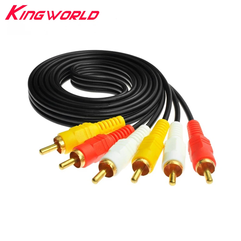 High quality 3RCA DVD audio video cord av AV cable wire connector three-color lotus  Red Yellow White for DVD box STB STU