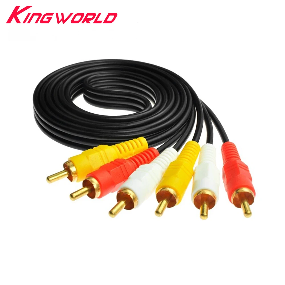 Высокое качество 3RCA DVD Аудио Видео шнур av кабель провода разъем три цвета Лотос