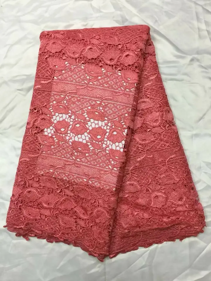 5 ярдов/шт модный белый растворимый Африканский кружевной ткани вышивка