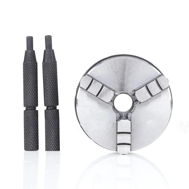 

K01-63/65/M14 3 Jaw Lathe Chuck Manual Self-Centering Mini Metal Lathe Chuck Tool Accessories Tool With 2Pcs Lock Rods