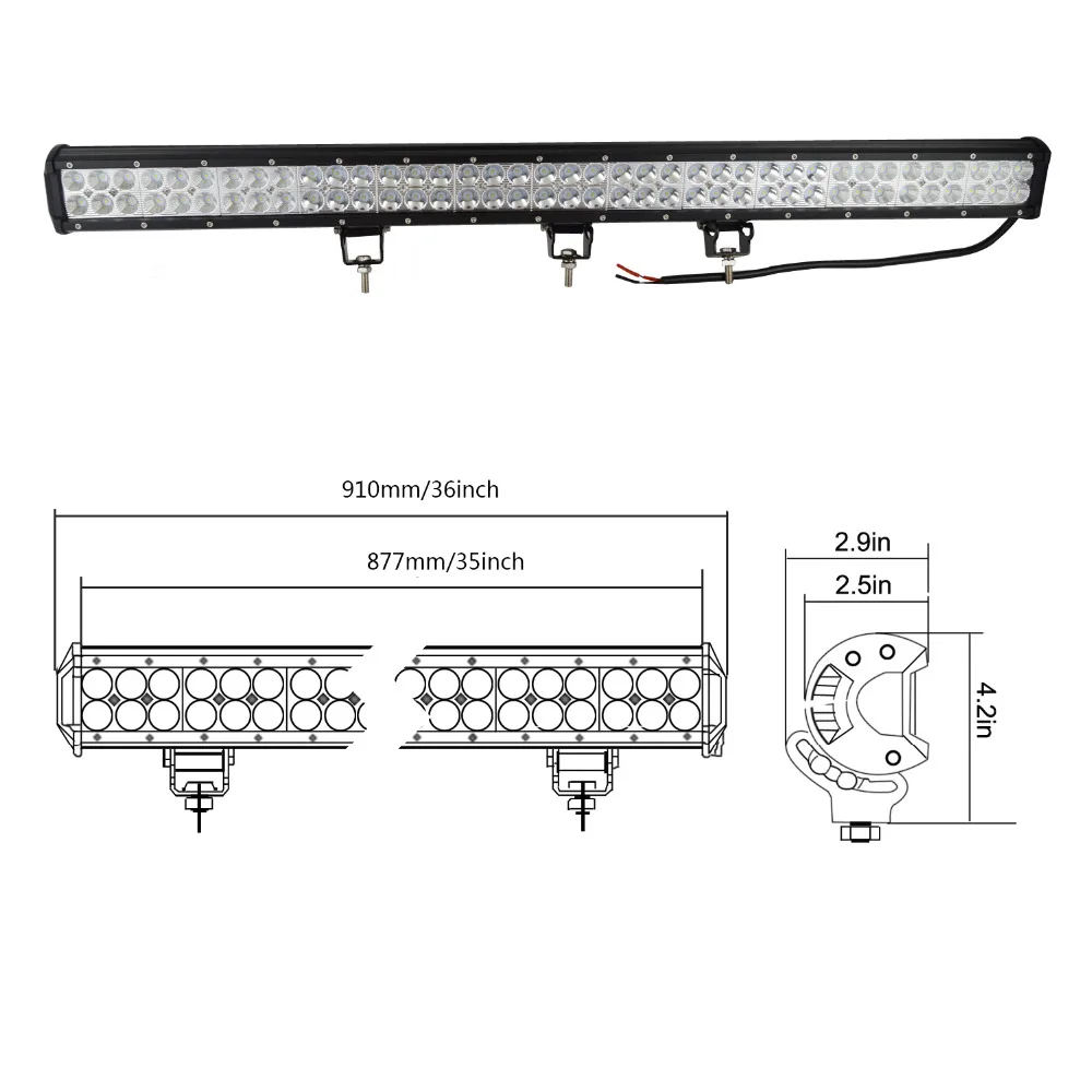 Auxtings 12 В 24 234 Вт 36 Inch свет бар с комплекты проводки high lumen пятно Наводнение combo для