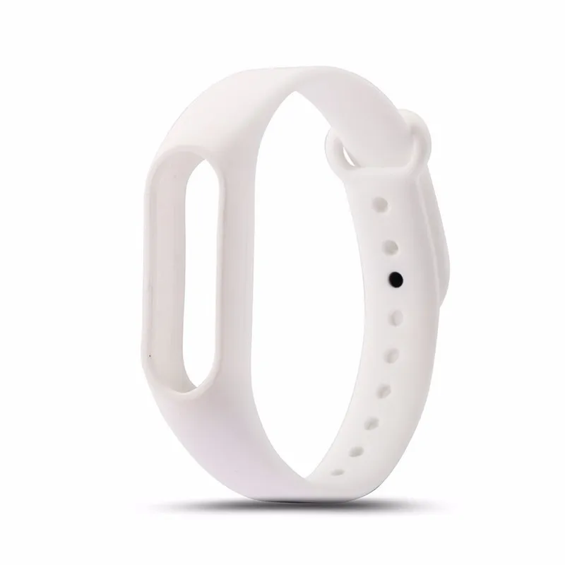 Белый 1 шт. сменный Браслет mi Band 2, мягкий силиконовый ремешок для часов, браслет для Xiaomi mi, 2 ремешка, черный, зеленый, оранжевый, красный - Цвет: Белый