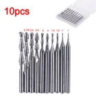 Хит! Набор концевых фрез, комплект из 10 твердосплавных шариковых наконечников 1 мм-3,175 мм с 2 канавками 18 дюйма, для работ по дереву