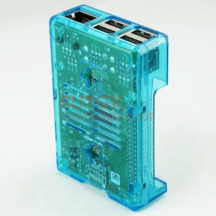 Raspberry PI 3 Model B + plus прозрачный синий чехол Корпус коробка для 2 PI3 Модель