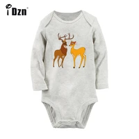 cute deer king and queen couples design newborn baby boys girls outfits jumpsuit print infant bodysuit clothes 100 cotton sets