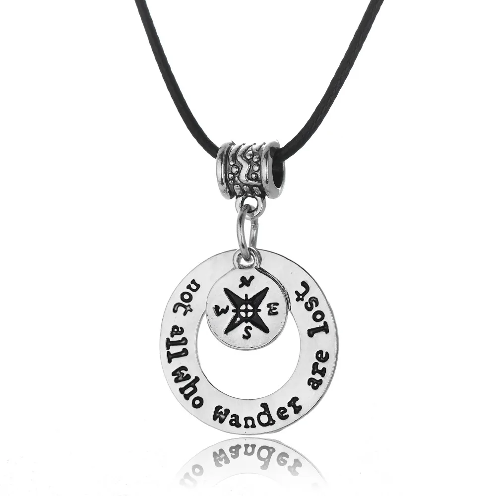 Ожерелье чокер из черной кожи с компасом и бусинами|choker pendant|pendant necklacechain choker |