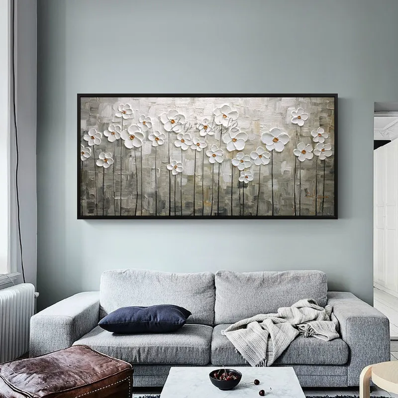 Картина на холсте quadros caudros decoracion палитра нож 3D текстура Цветочная живопись