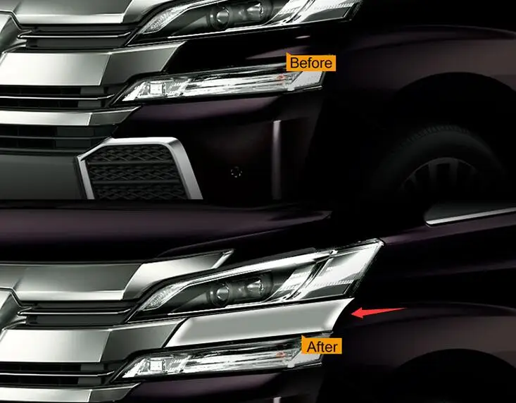 Для VELLFIRE 30 серии бровей покрытие Декоративные наклейки отделка передних фар