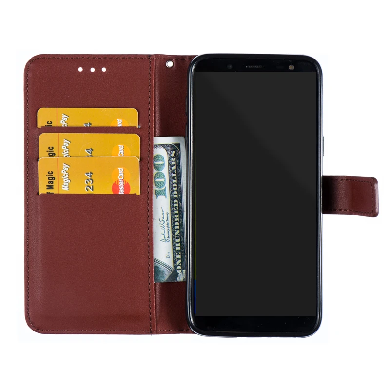 Leather Bumper Cover For Samsung Galaxy A6 2018 Flip Wallet Fitted Case SM A600F A600FN A600S A600G A600G/DS Card Slot Phone Bag | Мобильные