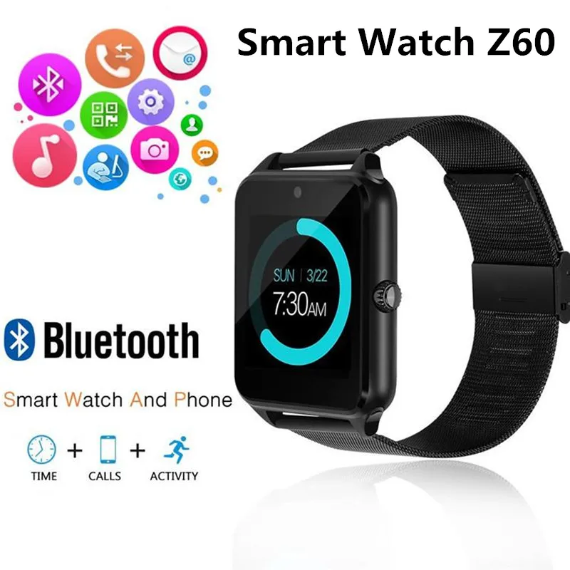 Смарт часы Z60 GT08 Plus с металлическим ремешком поддержка камеры sim карты TF
