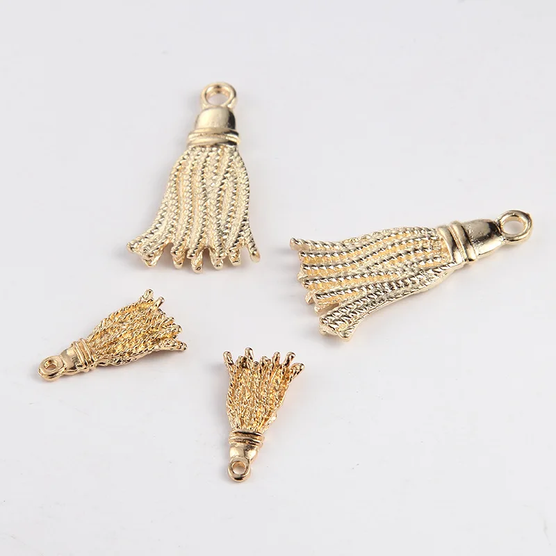 

New 100pcs Golden Tassel Pendant Fashion Charm Jewelry Accessories Handmade Bracelet Earrings Headdress Diy