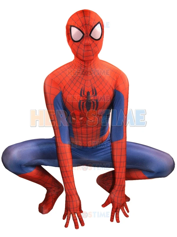 Free Shipping New Ultimate SpiderMan 3D Pattern Costume Spandex Lycra Zentai Spiderman Bodysuit Halloween Cosplay |