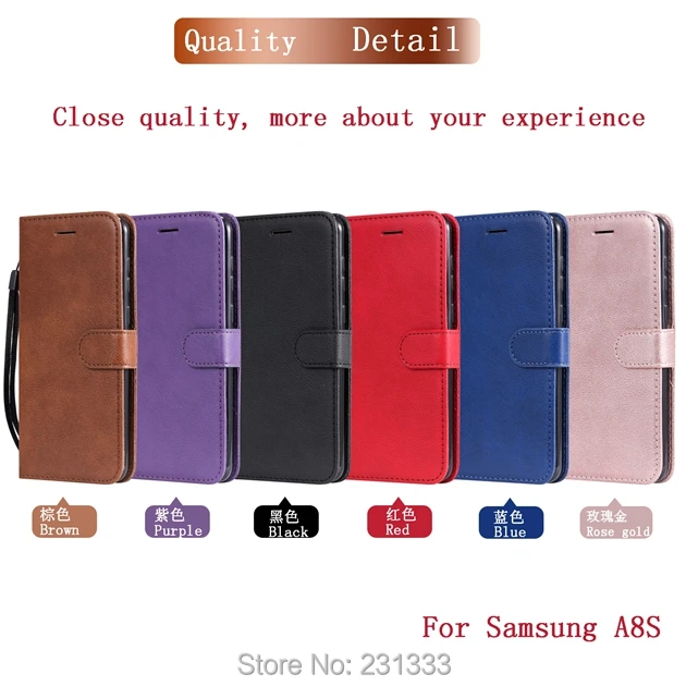 Кожаный чехол кошелек C ku в стиле ретро личи для Samsung Galaxy A8S A20 A30 A50 M30 S10 5G подставка