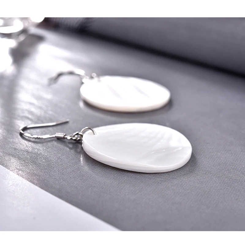 YANDA 925 Silver Round Shell Drop Earrings For Women Charming Bohemia Delicate Hook boucles d'oreilles Wedding Jewelry Girl Gift |