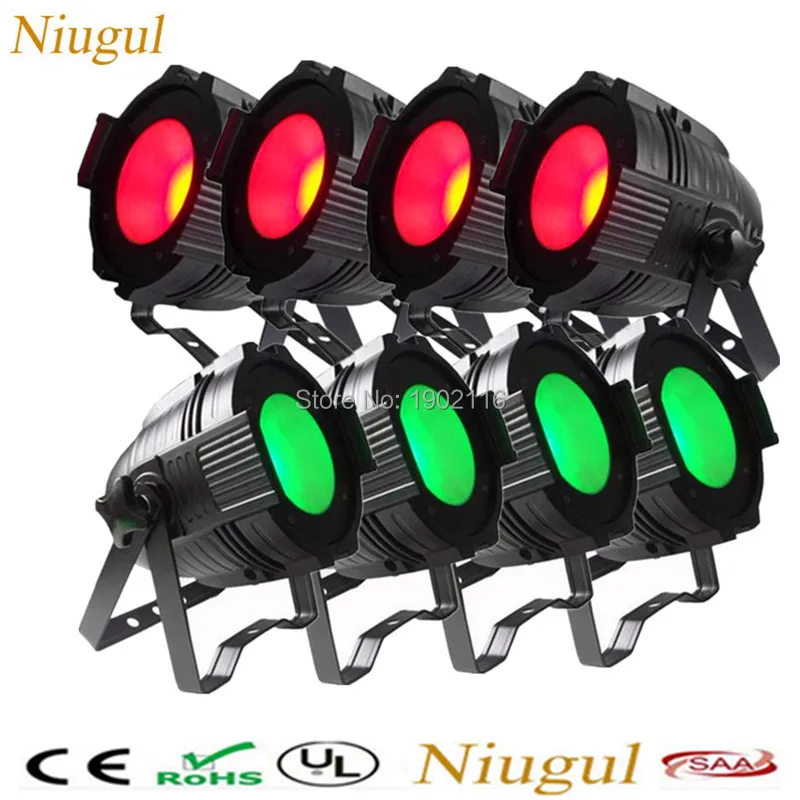 Светодиодный прожектор RGBW 100 Вт 8 шт./лот с высокой яркостью COB автозвук и DMX512 для