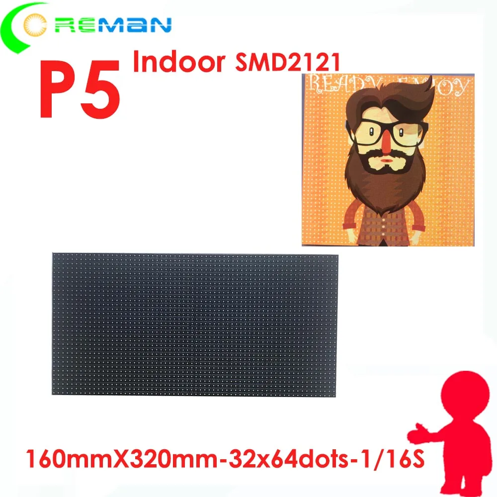 Светодиодный модуль P5 SMD 2121 с hd экраном для помещения и видеосъемки изображение