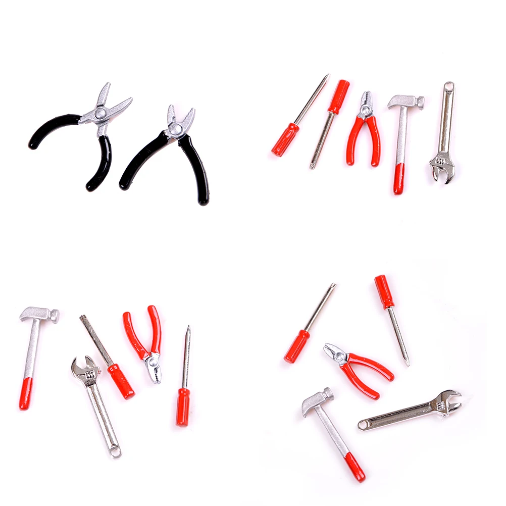 

1/12 Dollhouse Scale Miniature Metal Hand Tools Set Dolls House Accessories Furniture Toys High Quality