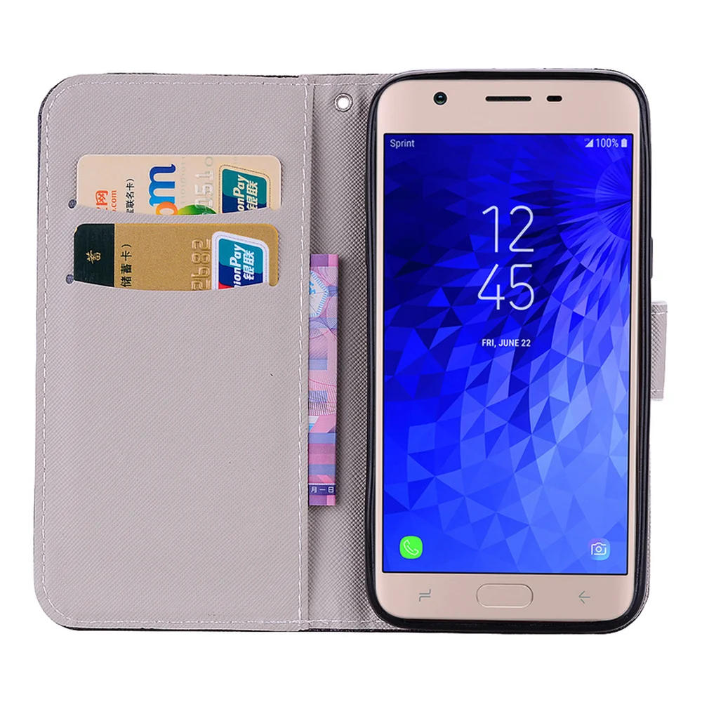 Для Samsung Galaxy J3 Star V Aura aure 2018 милый кожаный чехол с откидной крышкой для Sol 3 Express Amp Prime