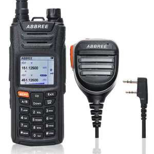 ABBREE  Автоматическая копия частоты Walkie Talkie 123-520mhz полный диапазон 999CH VOX SOS ЖК-дисплей радио + микрофон динамика