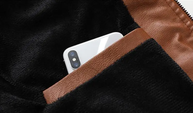 

2019 Mens Fur Coats PU Leather Jackets Biker Motorcycle Jacket Warm Tops Slim Fit Overcoat Plus Size Clothes XL-5XL